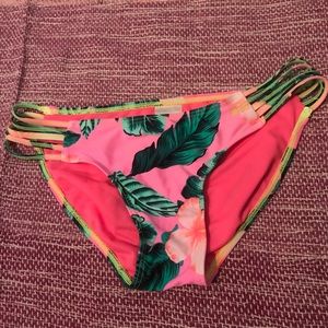 Tropical pink bathing suit bottoms